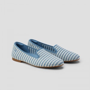VIVAIA Audrey Round-Toe Woven Knit Slipper Damen Stripes Deutschland | NHG-1420