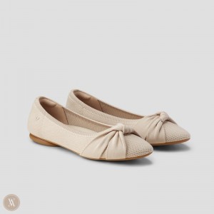 VIVAIA Bibi Round-Toe Knotted Flache Schuhe Damen Almond Deutschland | AEZ-5354