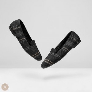 VIVAIA Elly Round-Toe Stripe Slipper Damen Schwarz Deutschland | FBQ-1209