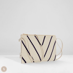 VIVAIA Lucy - Ivory Chevron Tasche Damen Weiß Deutschland | ZAE-8570