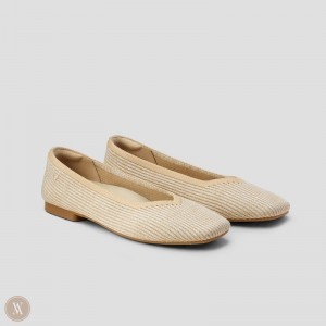 VIVAIA Margot 2.0 Square-Toe V-Cut Flache Schuhe Damen Stripes Deutschland | CJC-8158