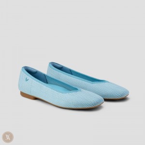 VIVAIA Margot 2.0 Square-Toe V-Cut Flache Schuhe Damen Blau Deutschland | WMX-0195