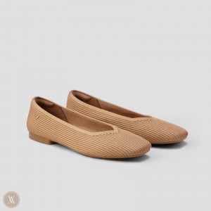 VIVAIA Margot 2.0 Square-Toe V-Cut Flache Schuhe Damen Nutmeg Deutschland | KQT-4618