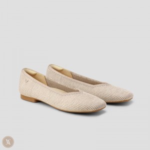 VIVAIA Margot 2.0 Square-Toe V-Cut Flache Schuhe Damen Oatmilk Deutschland | QYO-5853