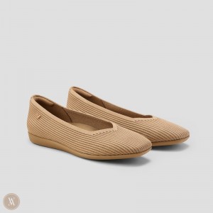 VIVAIA Margot CloudWalker Lightweight Square-Toe V-Cut Flache Schuhe Damen Nutmeg Deutschland | MYI-4180