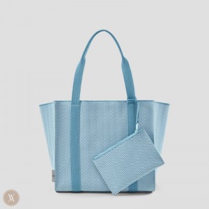VIVAIA Sarah-Smoky Blue Chevron Tasche Damen Blau Deutschland | MOL-4545