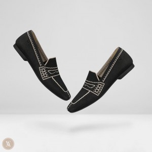 VIVAIA Sierra Square-Toe Patterned Slipper-Deep Ebony Damen Tiefes Deutschland | WBP-5766