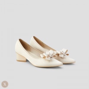 VIVAIA Tracy Pointed-Toe Chunky Absätze Damen Weiß Weiß Deutschland | ULC-3912