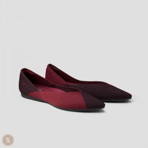 VIVAIA Valencia Pointed-Toe V-Cut Flache Schuhe Damen Bordeaux Rot Deutschland | PIH-4648